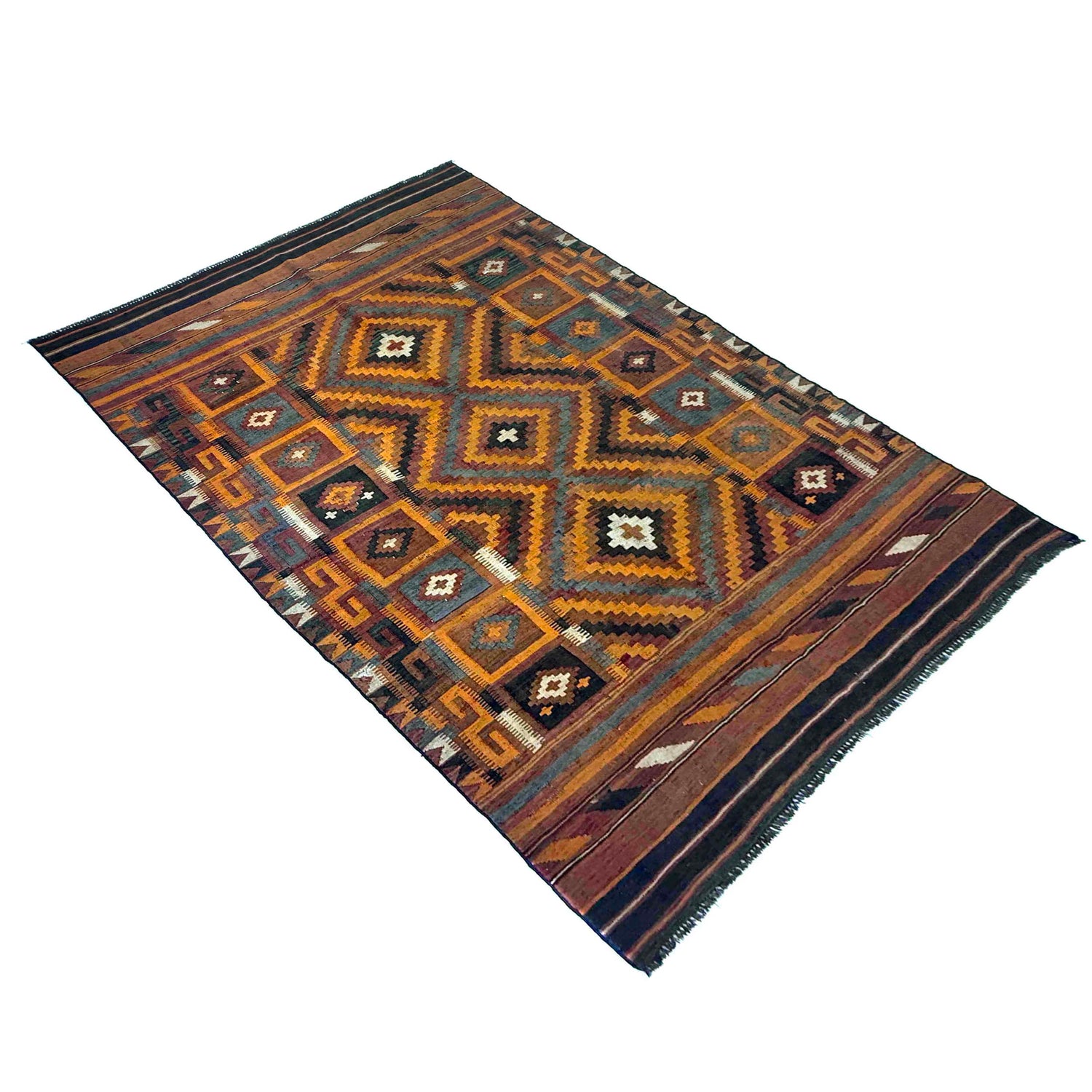 Hand Knotted Multi Kilim 6' 2" x 9' 9" (ft) - No. Y39731