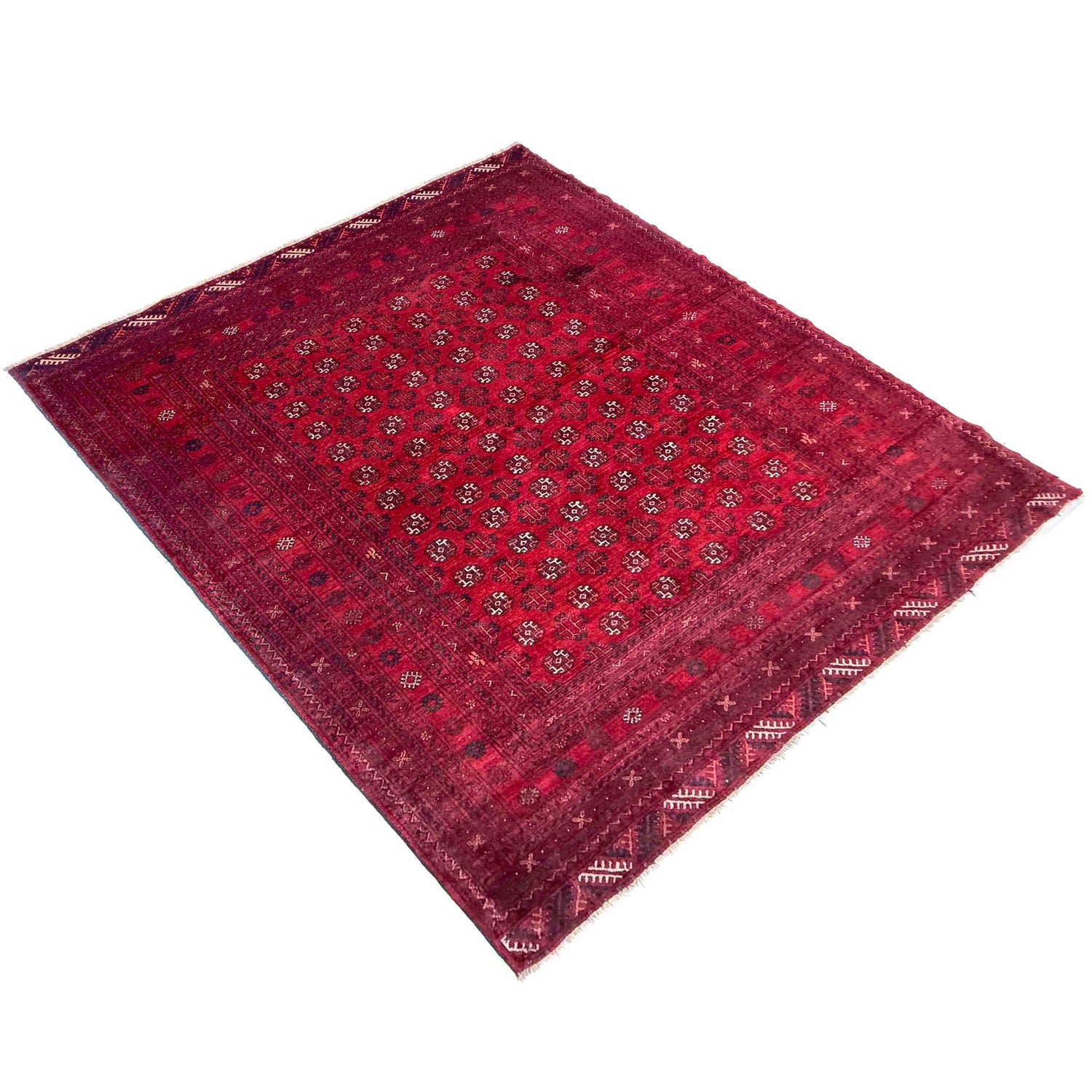 Hand Knotted Bokhara Wool Carpet 6' 7" x 8' 3" (ft) - No. Y39870