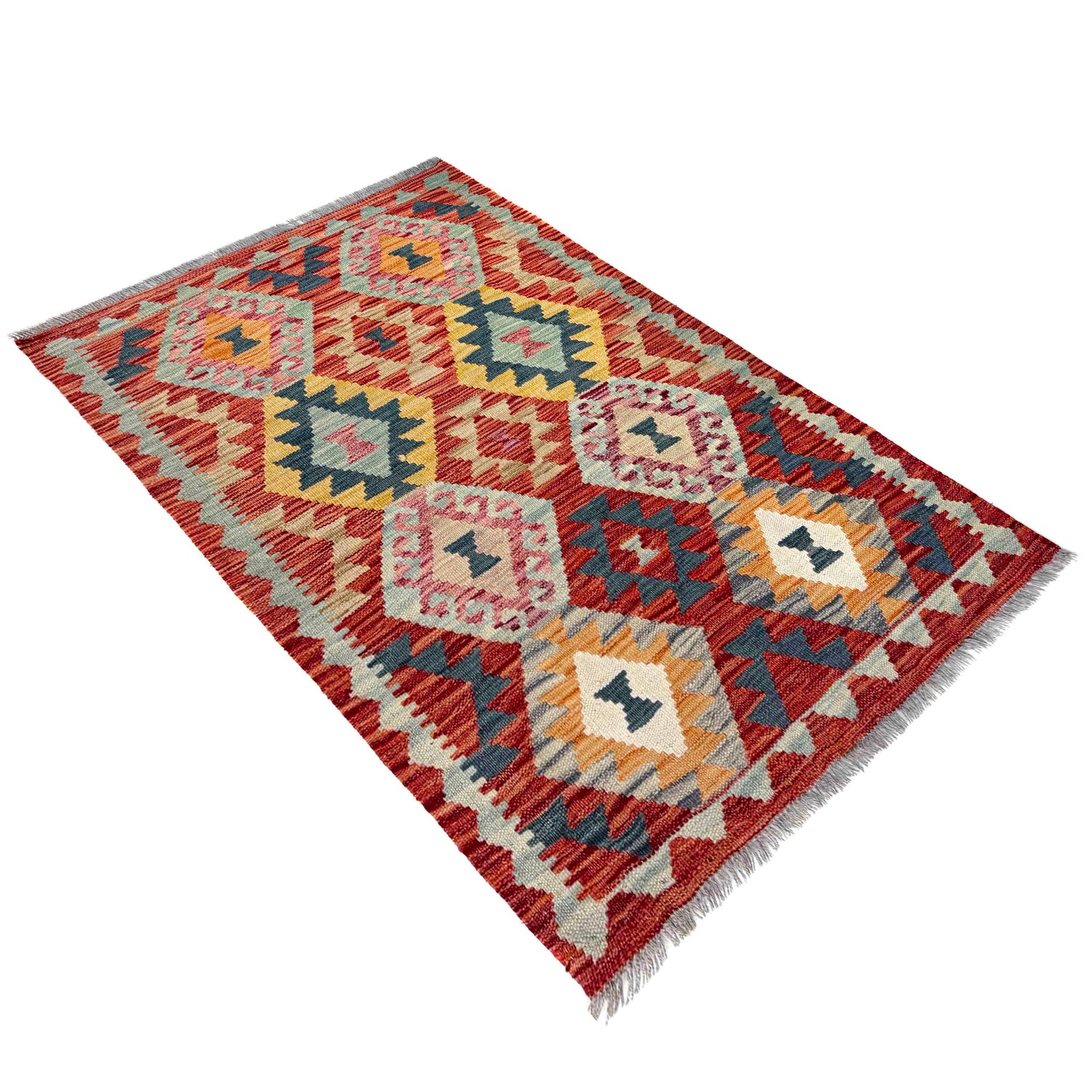 Handmade Vegetable Kelim 2' 9" x 4' 2" (ft) - No. Y39925
