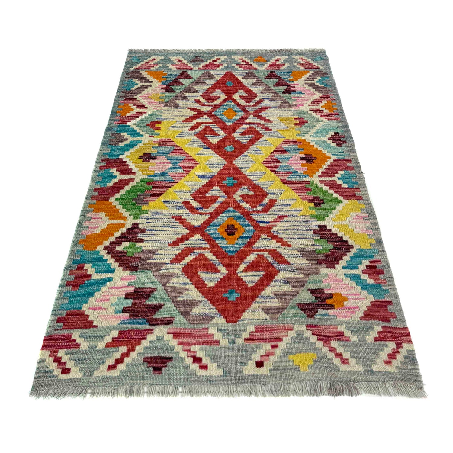 Handmade Vegetable Kelim 2' 8" x 4' 2" (ft) - No. Y39926