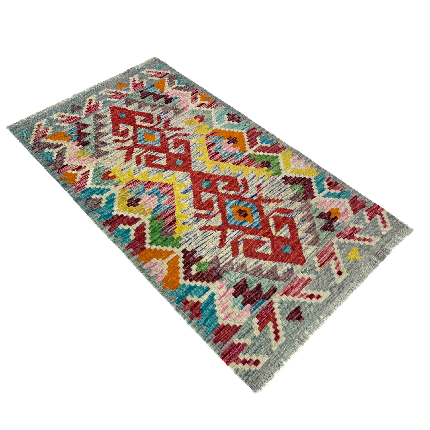 Handmade Vegetable Kelim 2' 8" x 4' 2" (ft) - No. Y39926