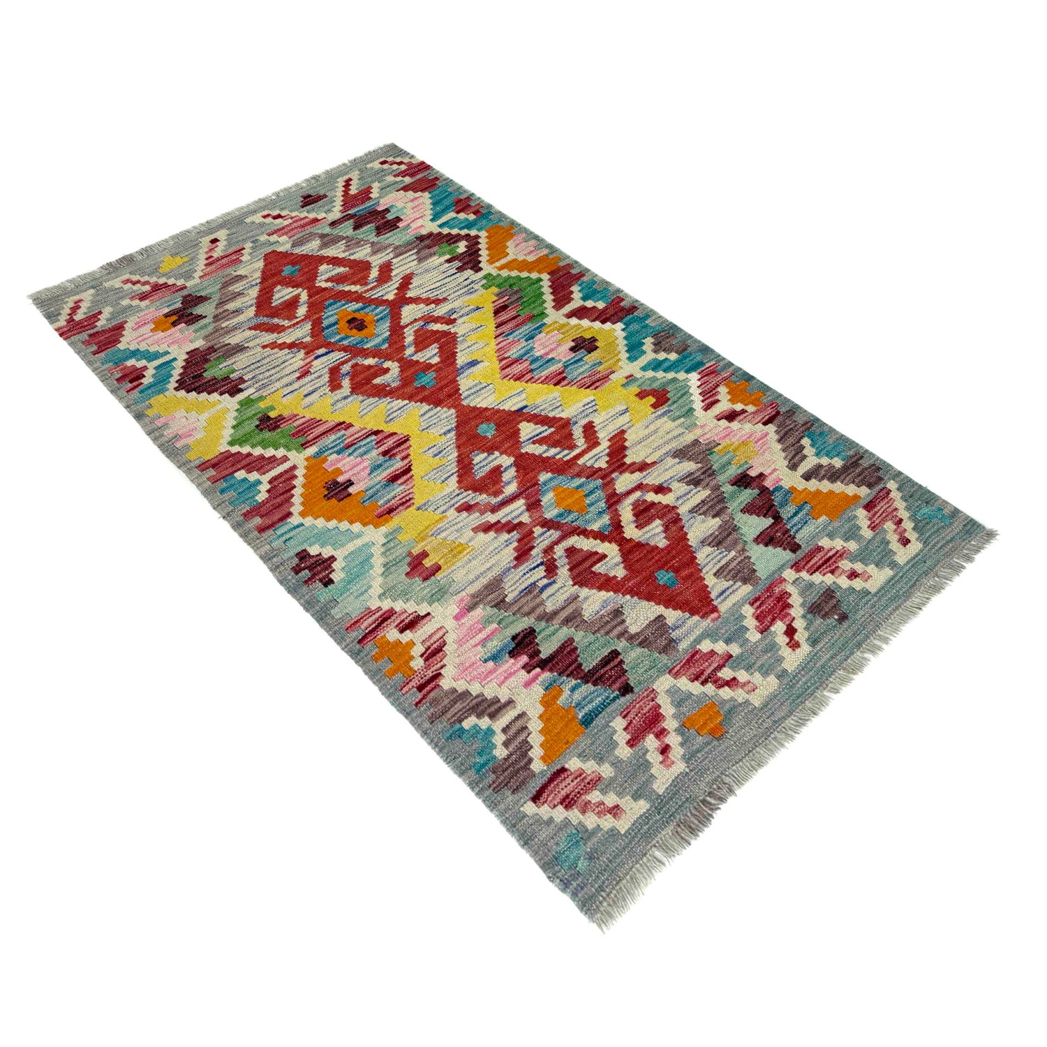 Handmade Vegetable Kelim 2' 8" x 4' 2" (ft) - No. Y39926