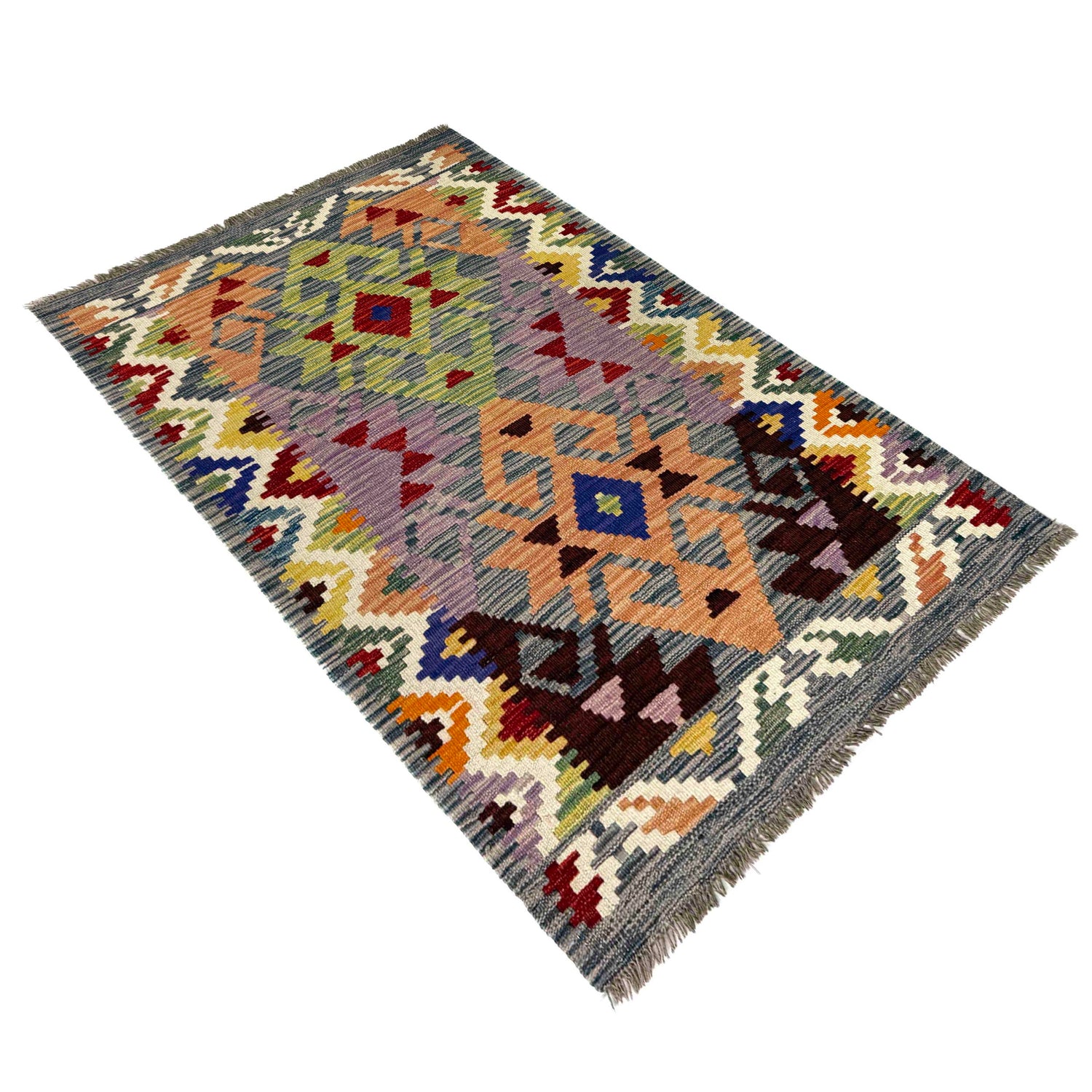 Handmade Vegetable Kilim 2' 8" x 3' 11" (ft) - No. Y39927