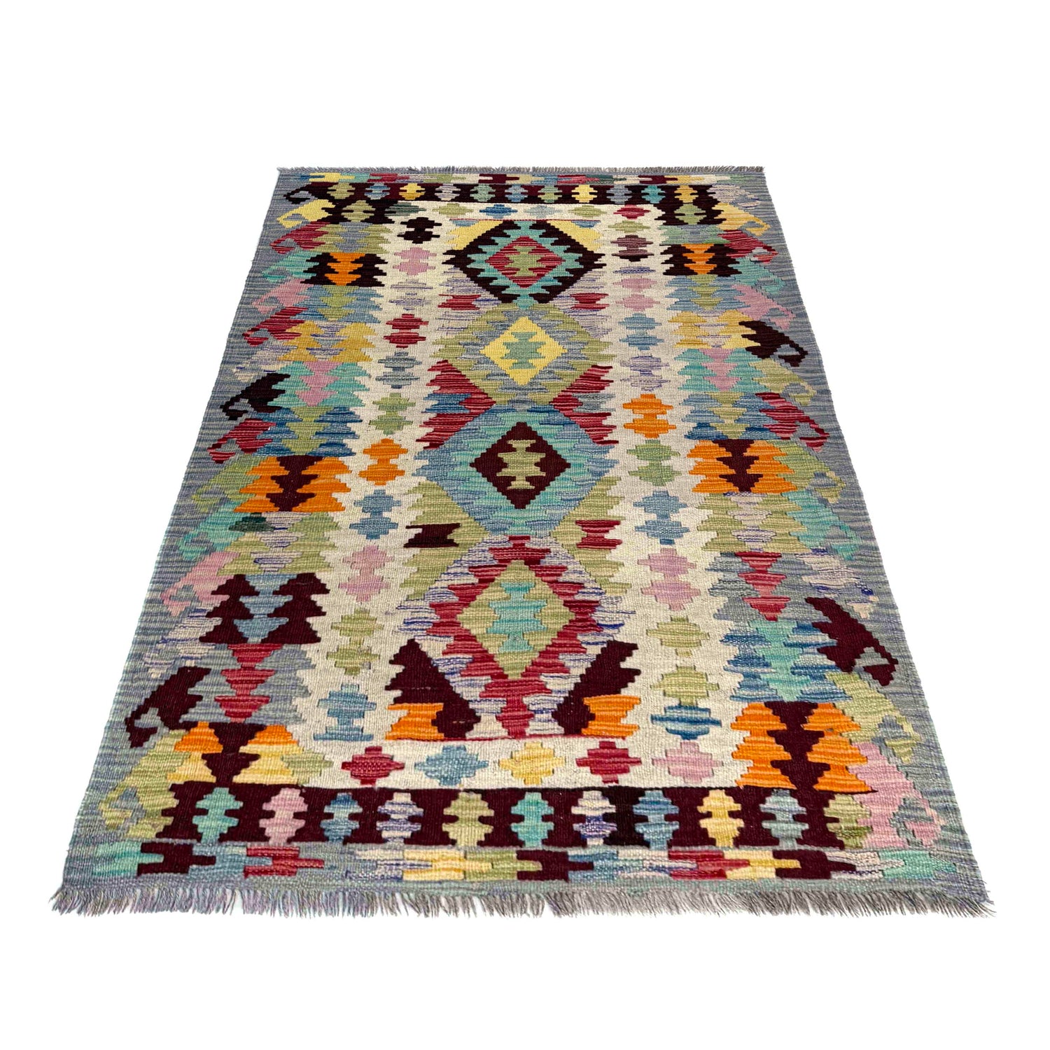 Handmade Vegetable Kilim 3' 5" x 5' 3" (ft) - No. Y39933
