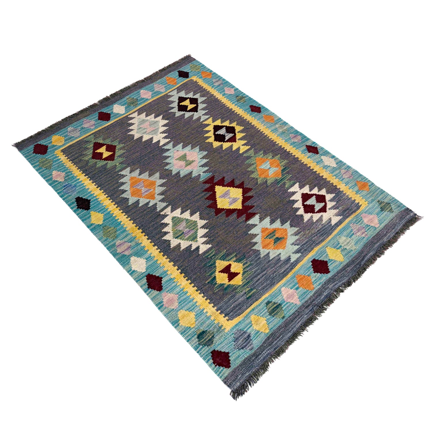 Handmade Vegetable Kilim 3' 5" x 4' 9" (ft) - No. Y39934