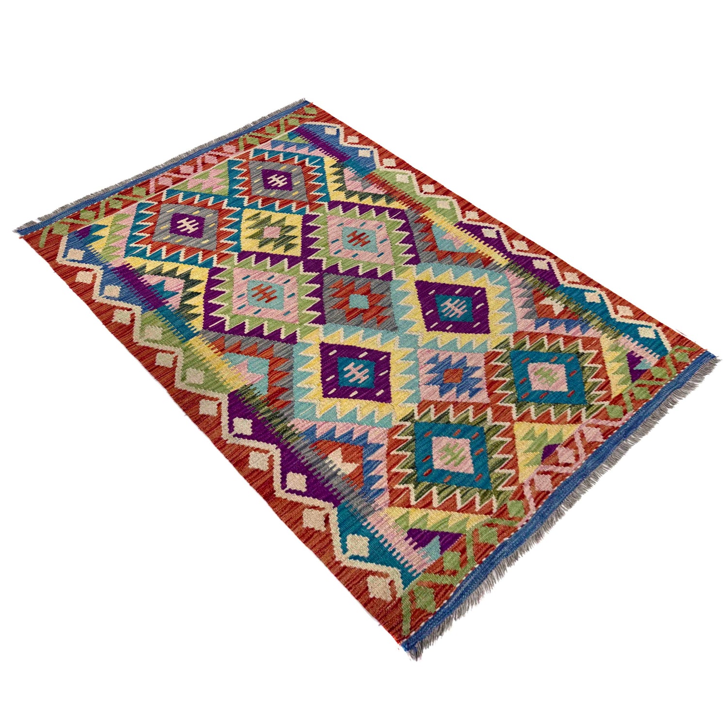 Handmade Vegetable Kilim 3' 5" x 4' 10" (ft) - No. Y39935