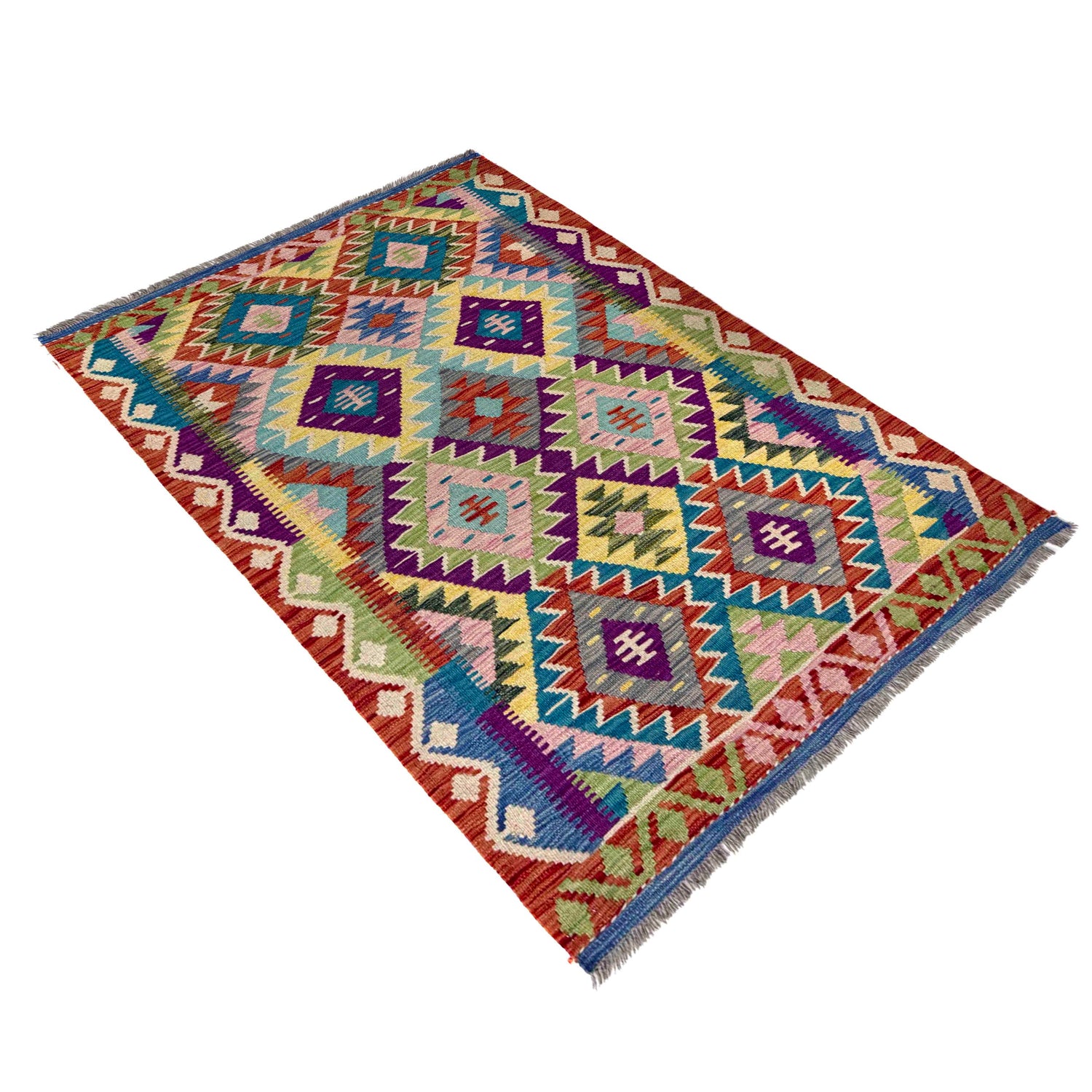 Handmade Vegetable Kilim 3' 5" x 4' 10" (ft) - No. Y39935