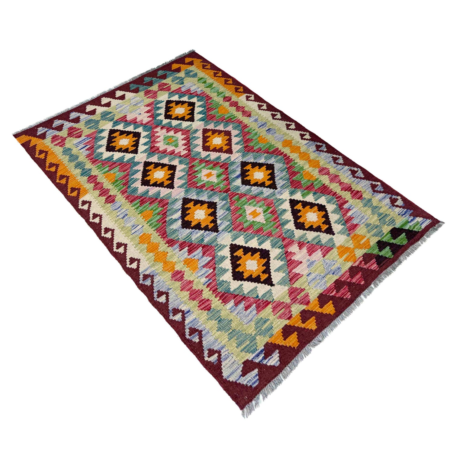 Handmade Vegetable Kilim 3' 5" x 5' 1" (ft) - No. Y39936