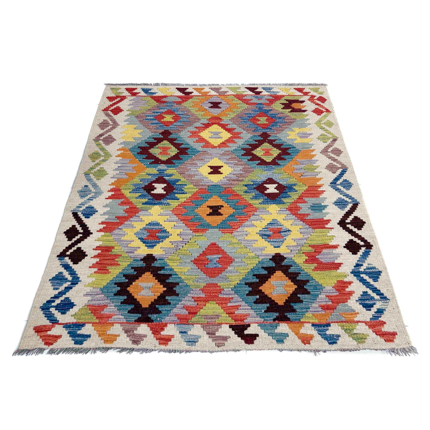 Handmade Vegetable Kilim 3' 7" x 4' 11" (ft) - No. Y39942