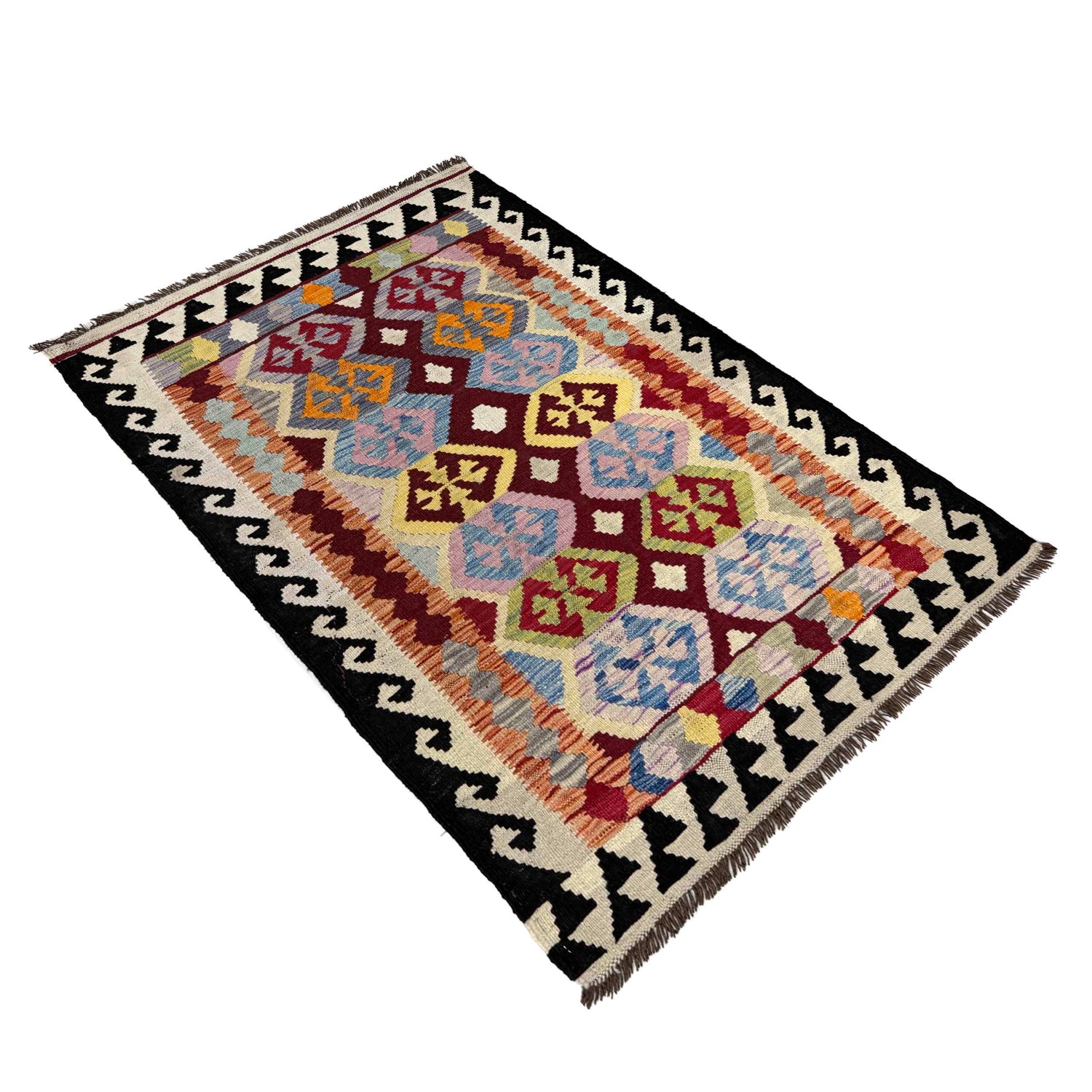 Handmade Vegetable Kilim 3' 5" x 4' 11" (ft) - No. Y39943