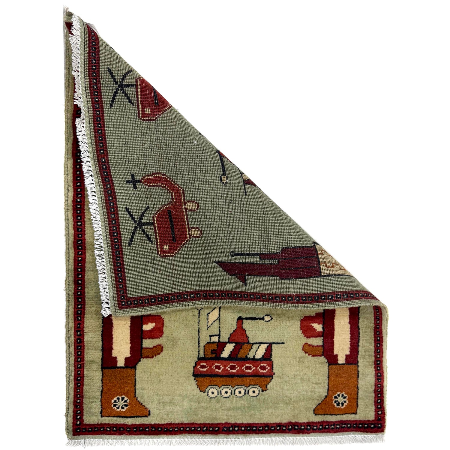 Hand Knotted War Rug 2' 0" x 2' 8" (ft) - No. Y39945