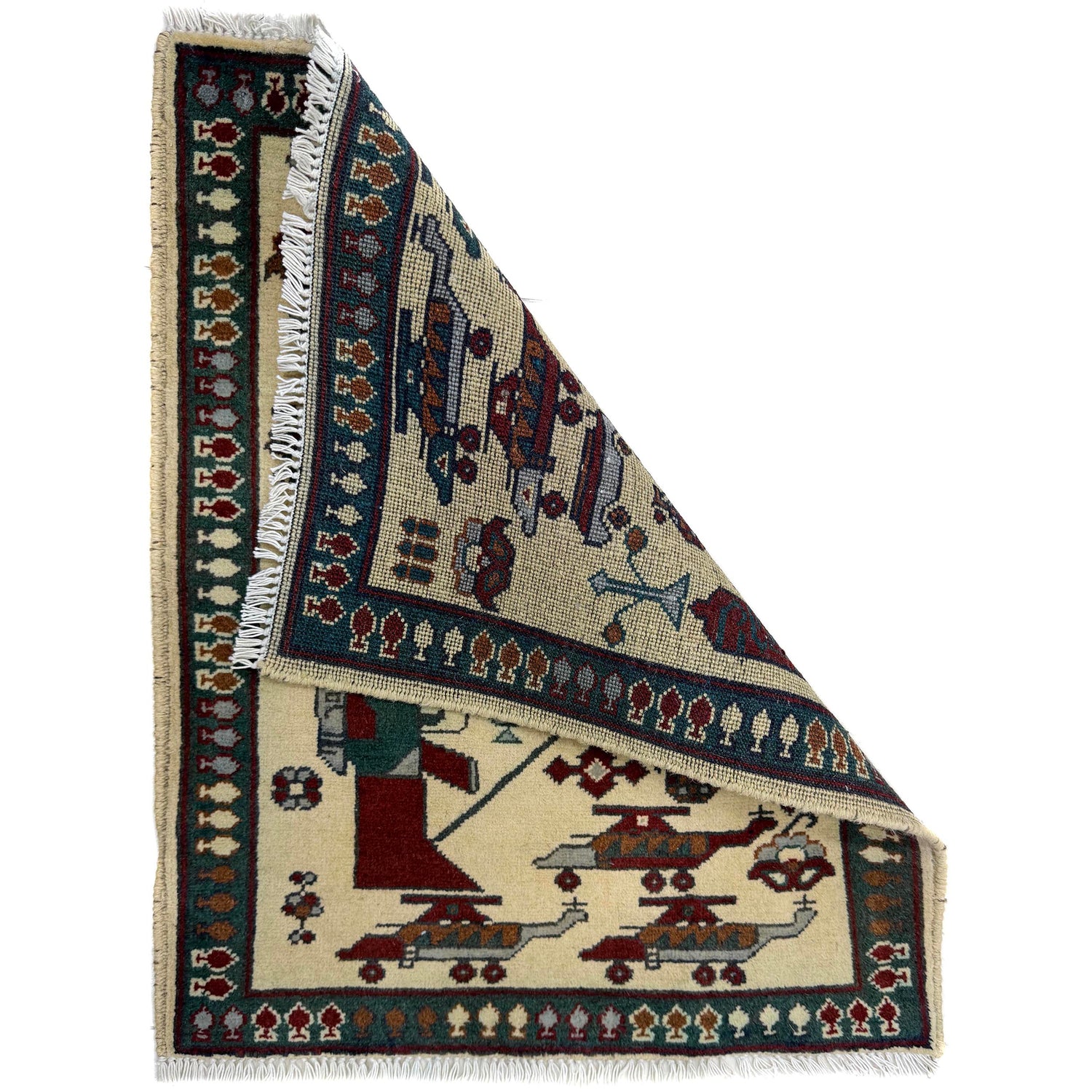 Ivory Color War Rug 2' 0" x 2' 7" (ft) - No. Y39952