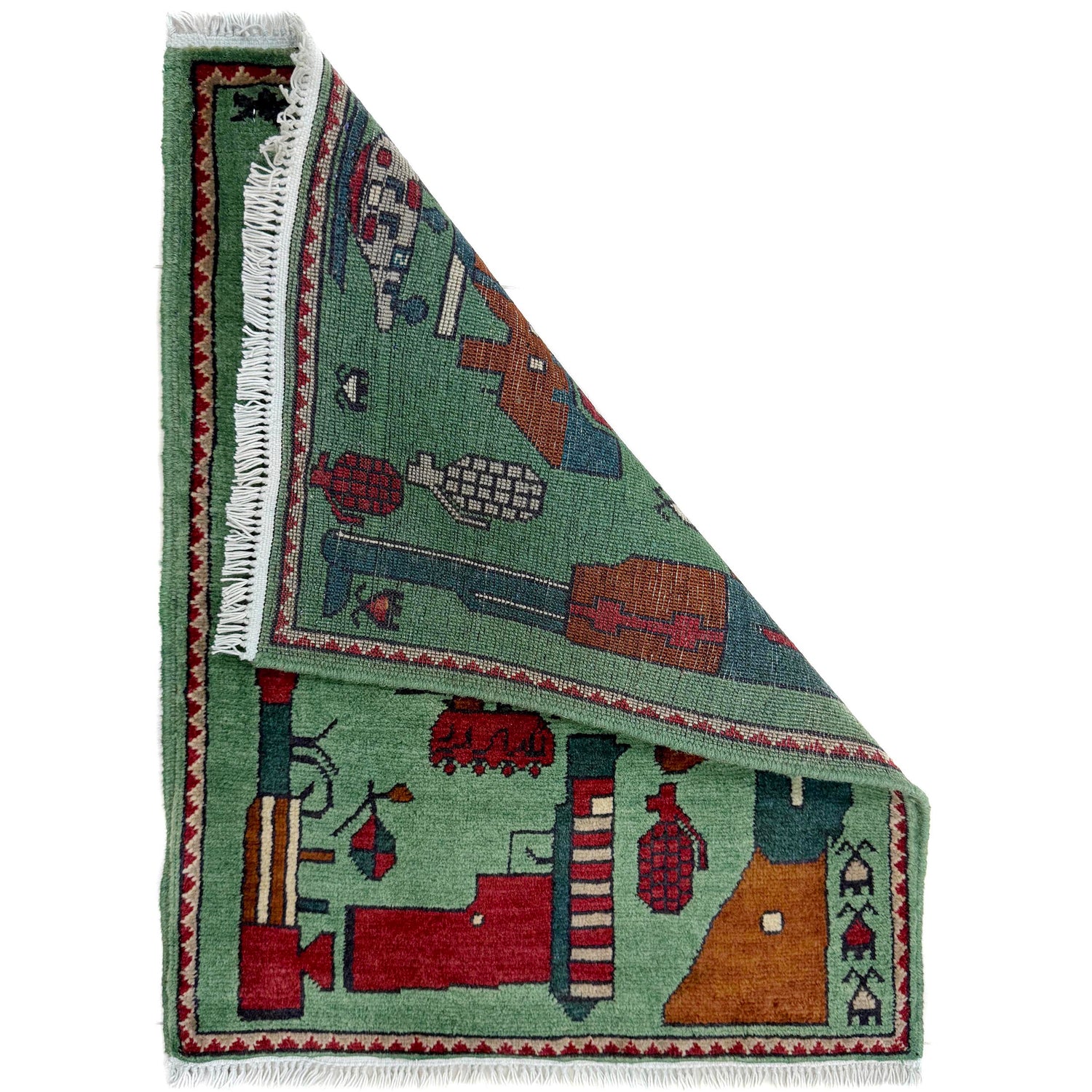 Hand Knotted War Rug 2' 0" x 2' 7" (ft) - No. Y39955