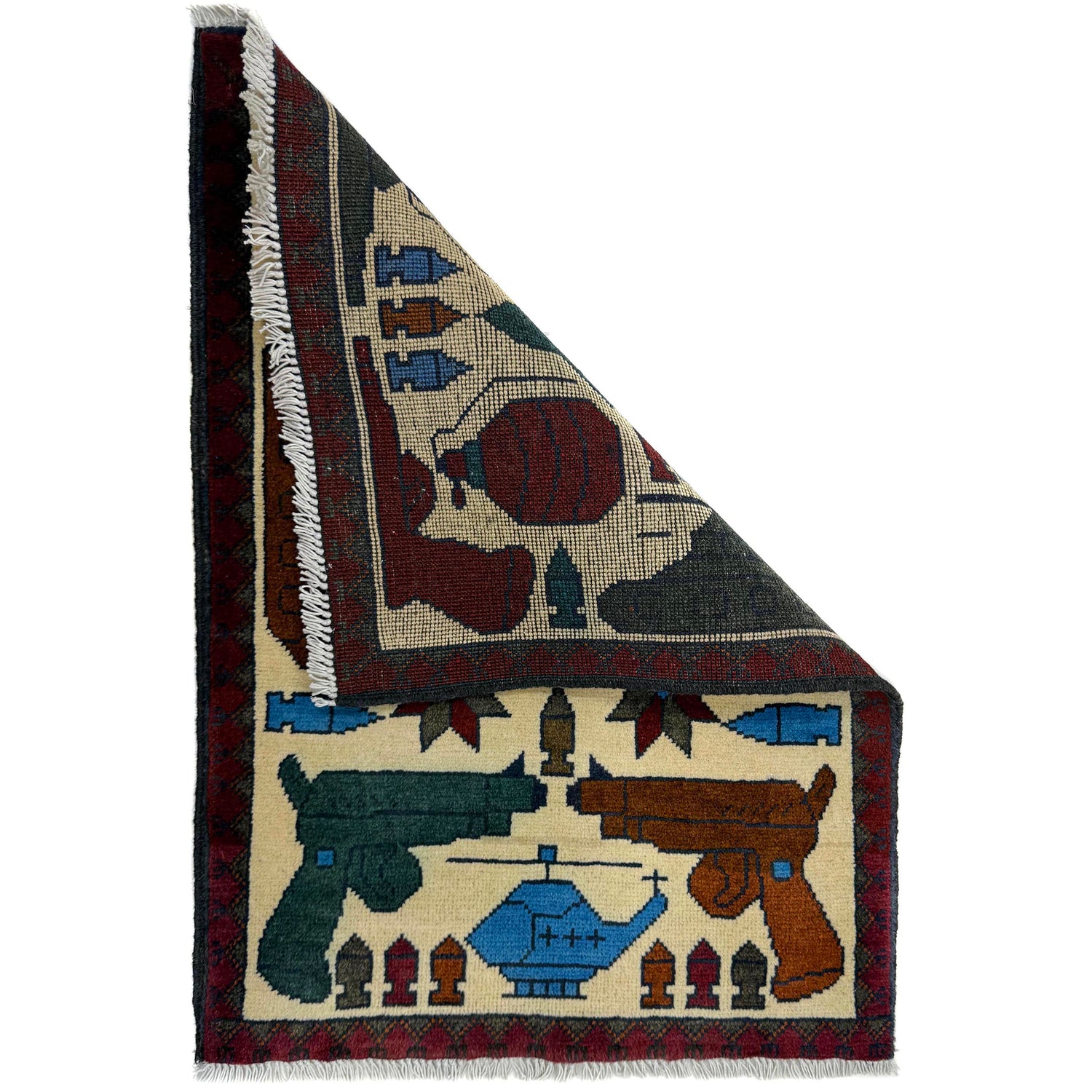 Handmade War Rug 1' 11" x 2' 8" (ft) - No. Y39964