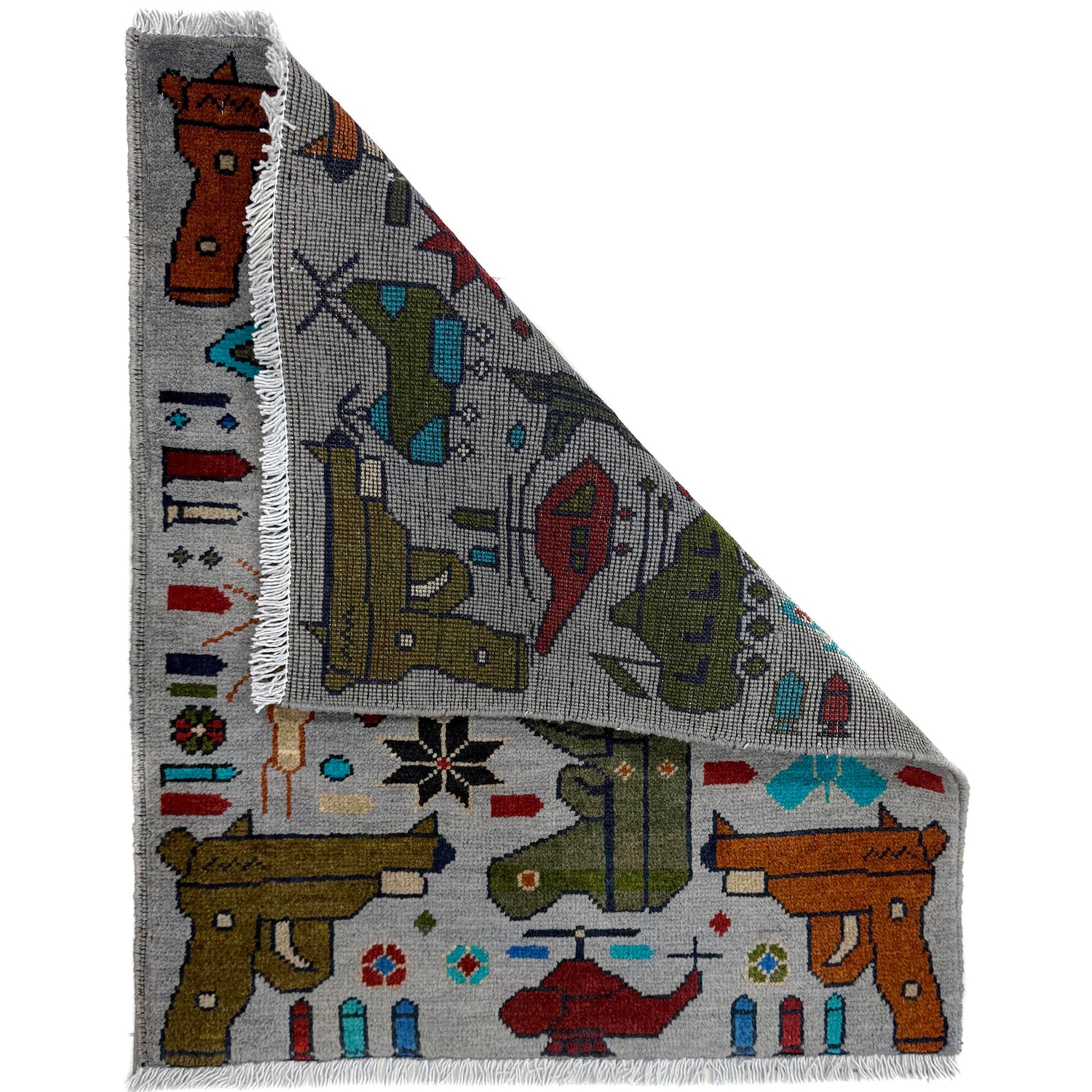 Grey Color War Rug 2' 0" x 2' 6" (ft) - No. Y39970