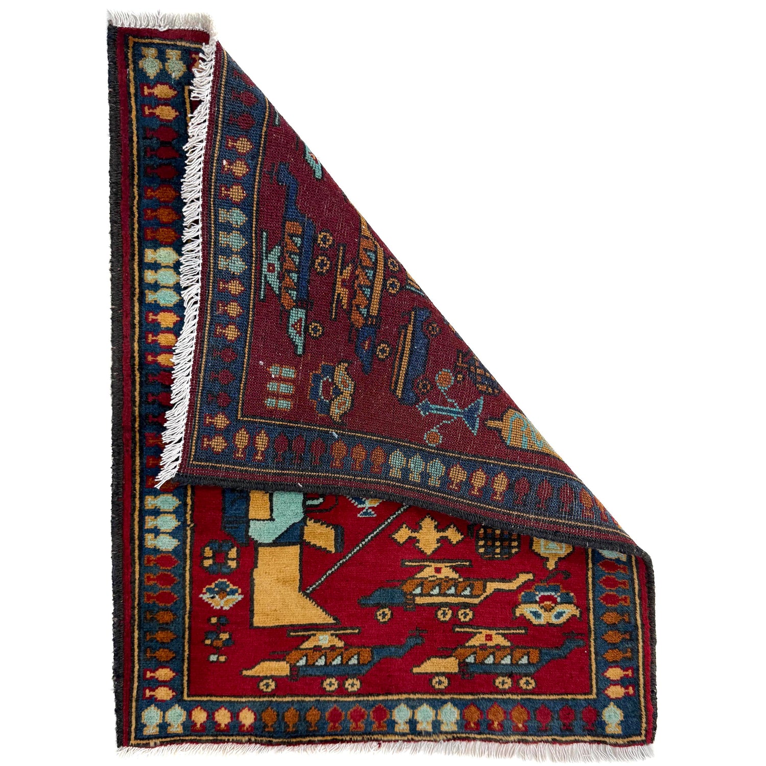 Hand Knotted War Rug 1' 11" x 2' 6" (ft) - No. Y39973