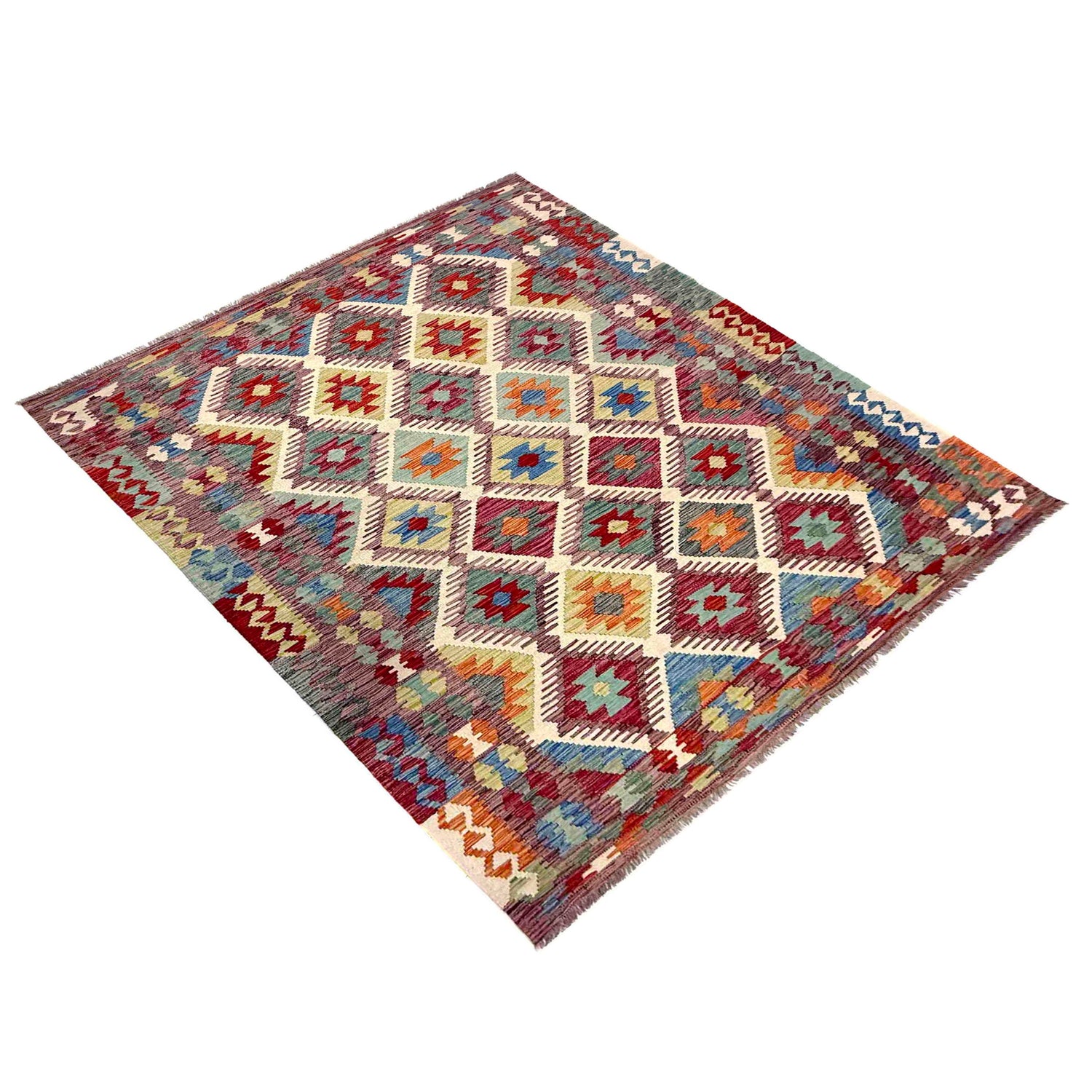 Handmade Vegetable Kilim 6' 0" x 7' 9" (ft) - No. Y39988