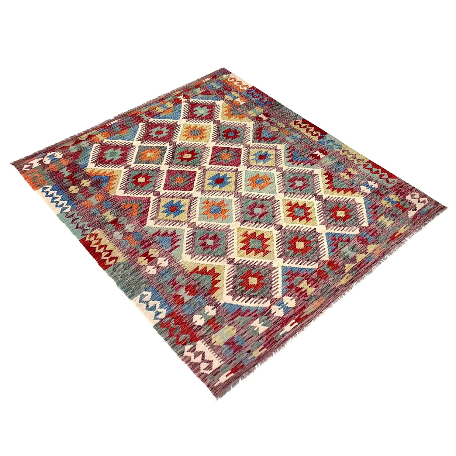 Handmade Vegetable Kilim 6' 0" x 7' 9" (ft) - No. Y39988