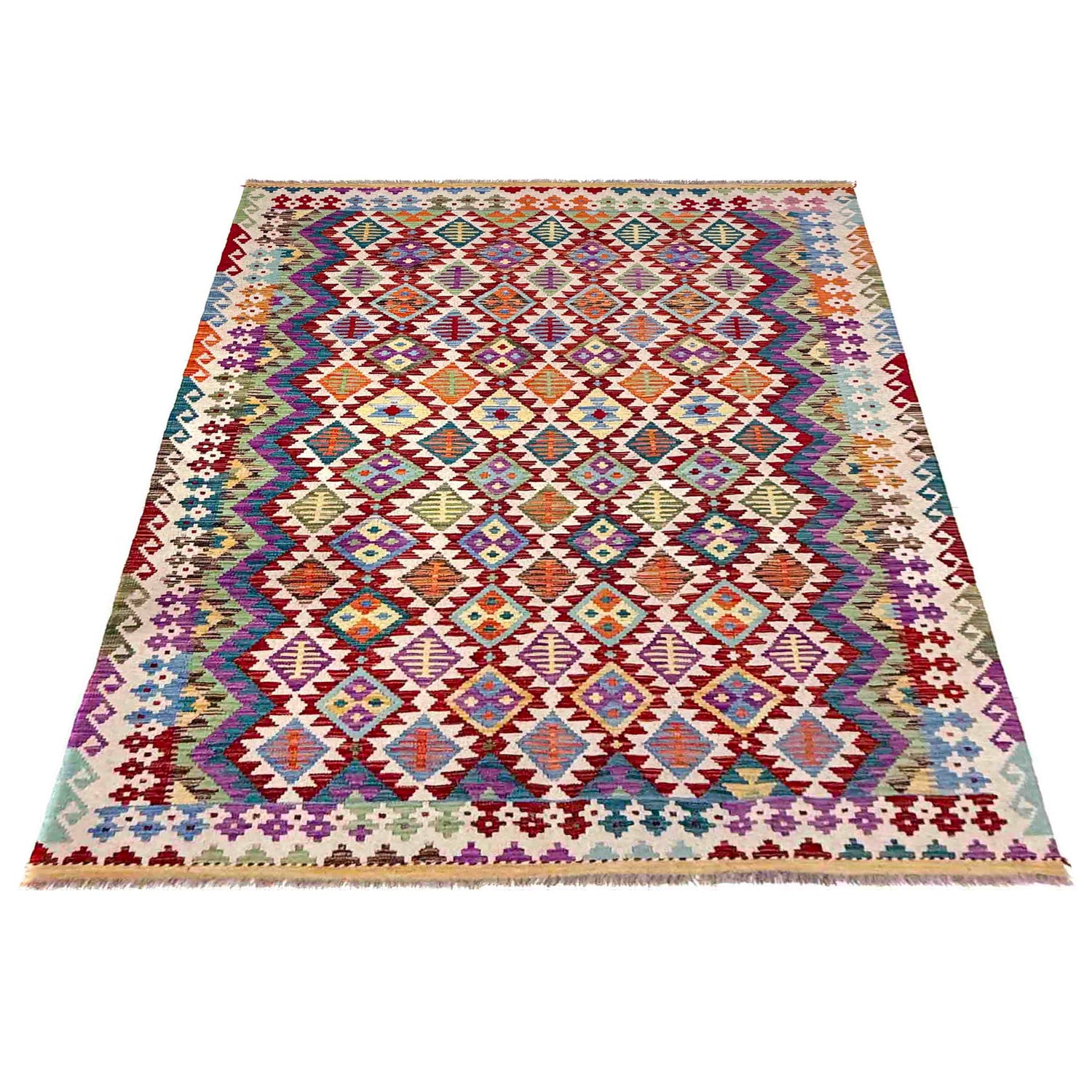 Handmade Vegetable Kelim 5' 10" x 8' 6" (ft) - No. Y39990