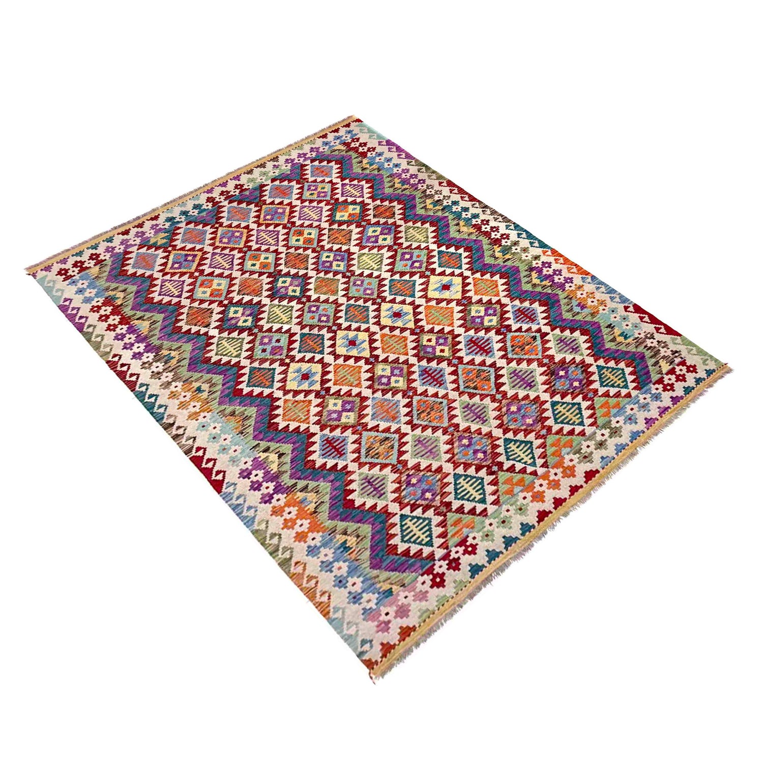 Handmade Vegetable Kelim 5' 10" x 8' 6" (ft) - No. Y39990