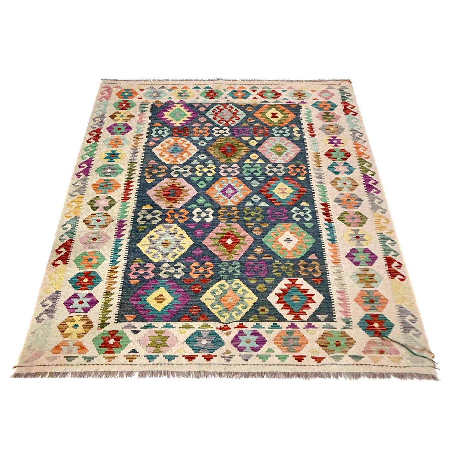 Handmade Vegetable Kilim 5' 8" x 8' 2" (ft) - No. Y39991
