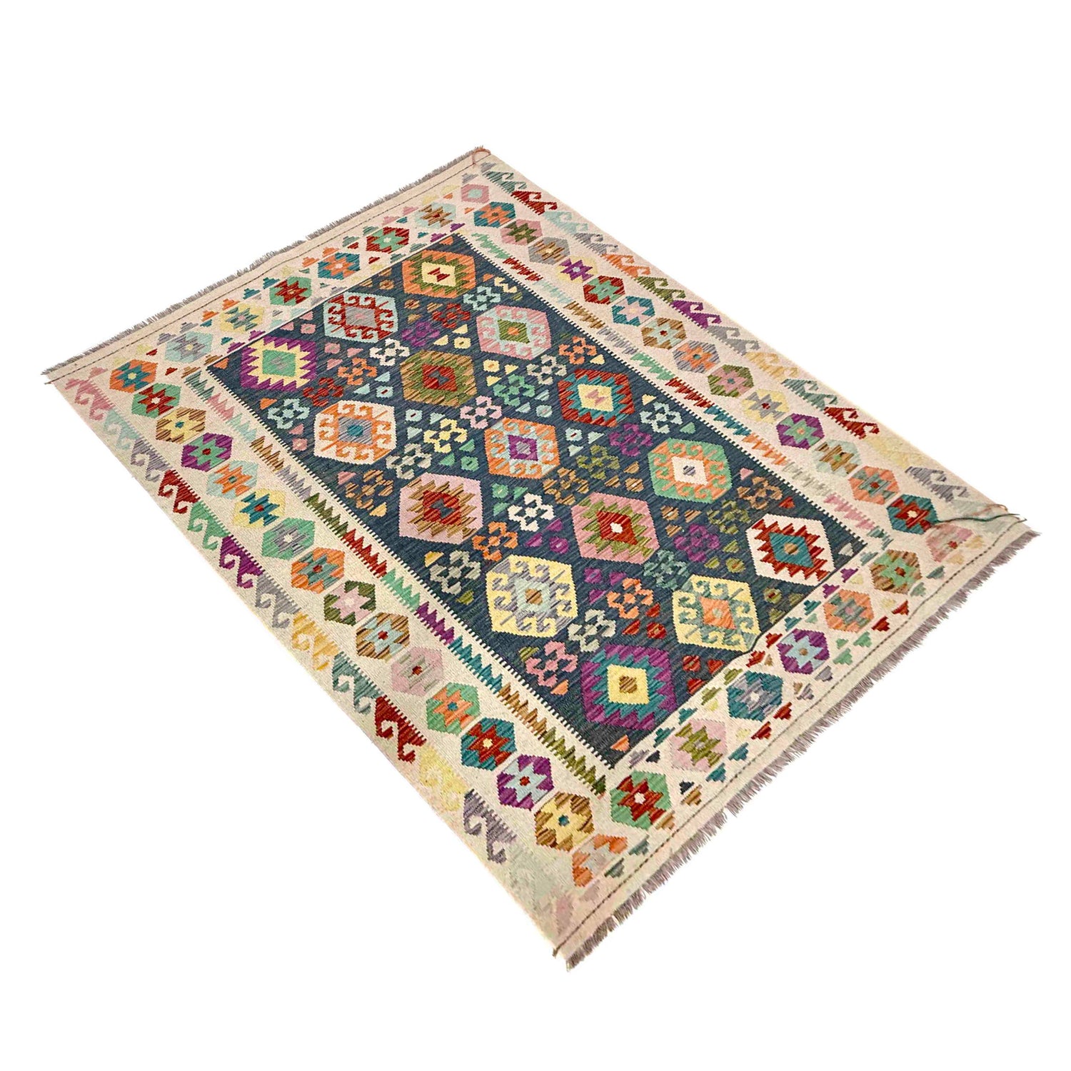 Handmade Vegetable Kilim 5' 8" x 8' 2" (ft) - No. Y39991