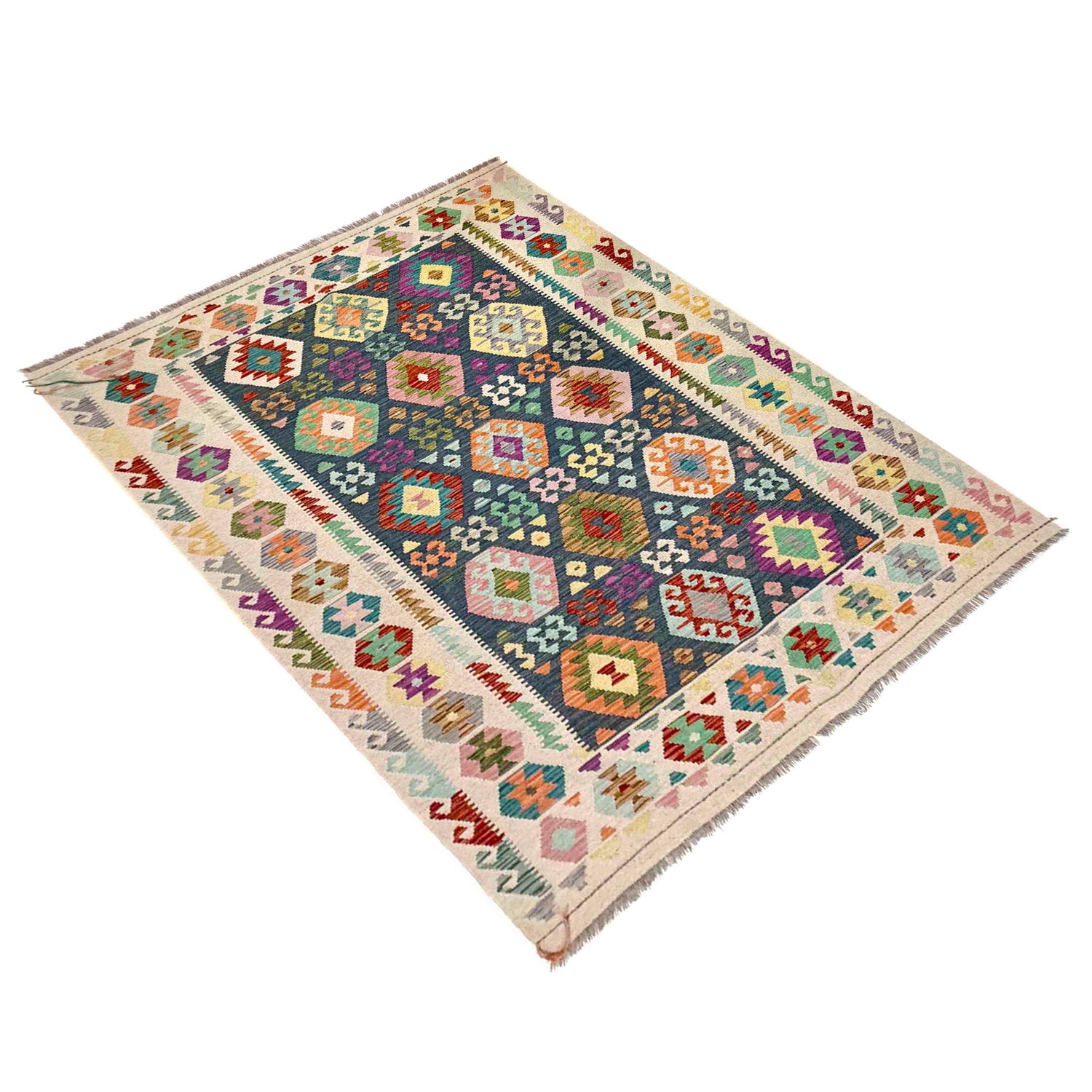 Handmade Vegetable Kilim 5' 8" x 8' 2" (ft) - No. Y39991
