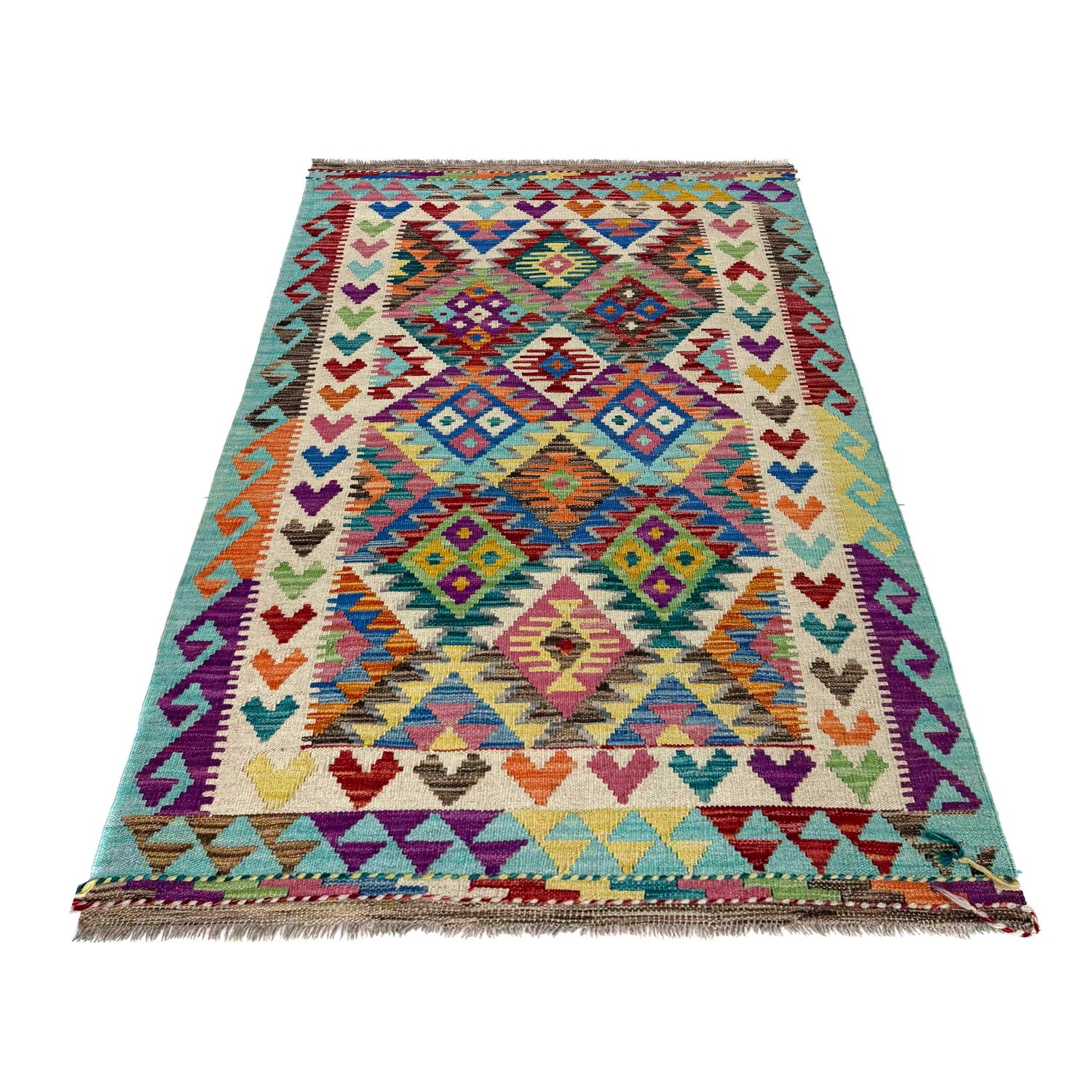 Handmade Vegetable Kilim 3' 4" x 5' 3" (ft) - No. Y40032