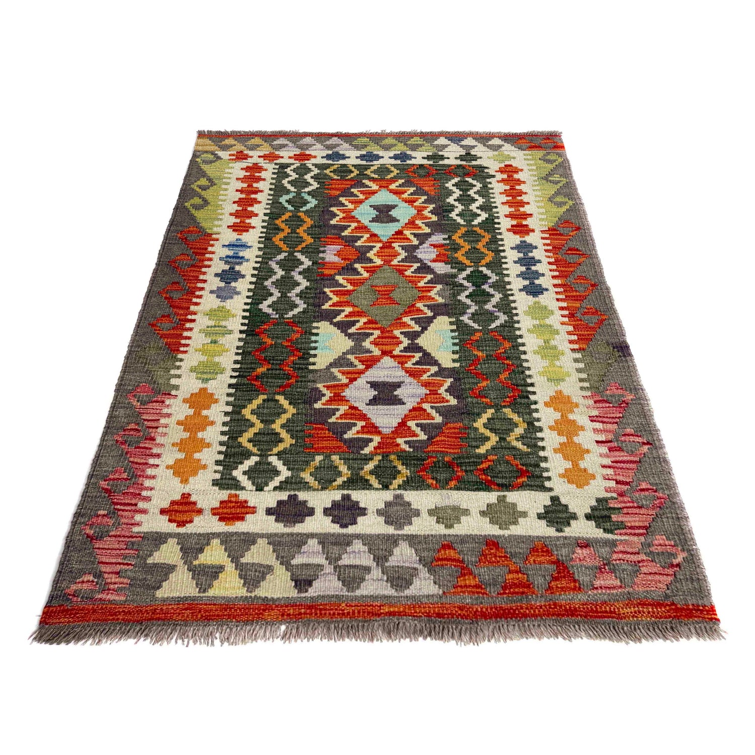 Handmade Vegetable Kilim 3' 3" x 4' 8" (ft) - No. Y40038