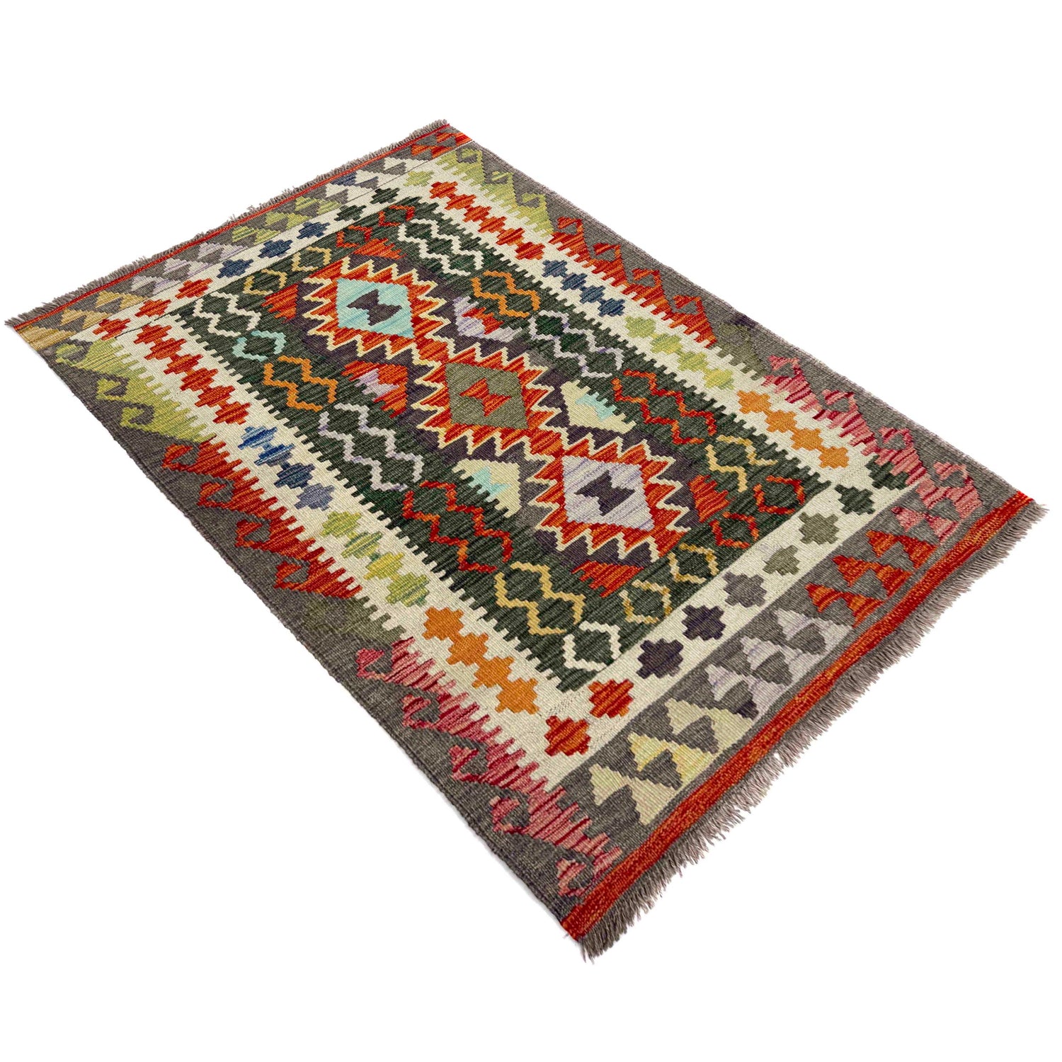 Handmade Vegetable Kilim 3' 3" x 4' 8" (ft) - No. Y40038