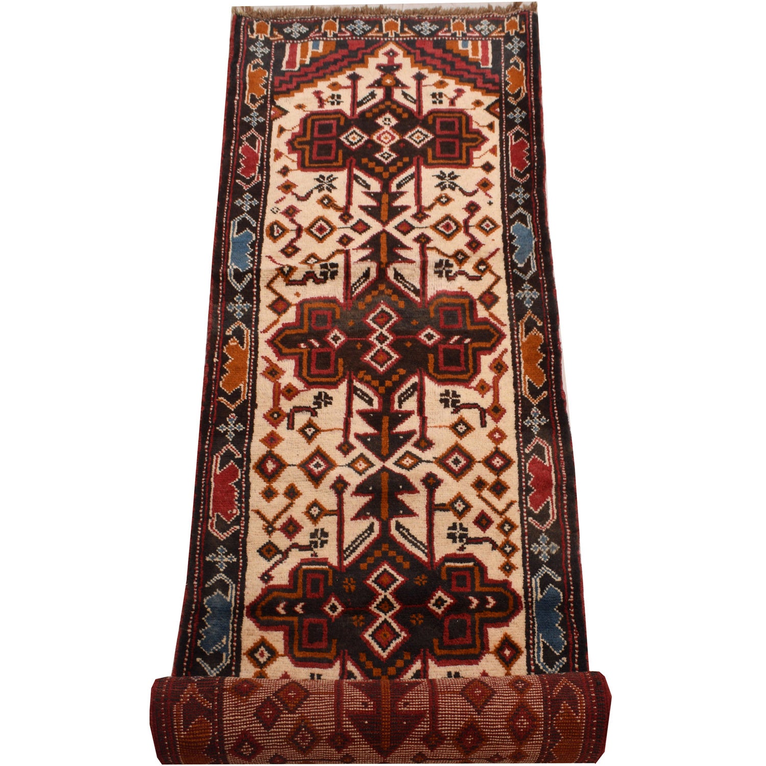 Hand Knotted Baluchi Runner 2' 7 x 12' 3 (ft) - No. 7362