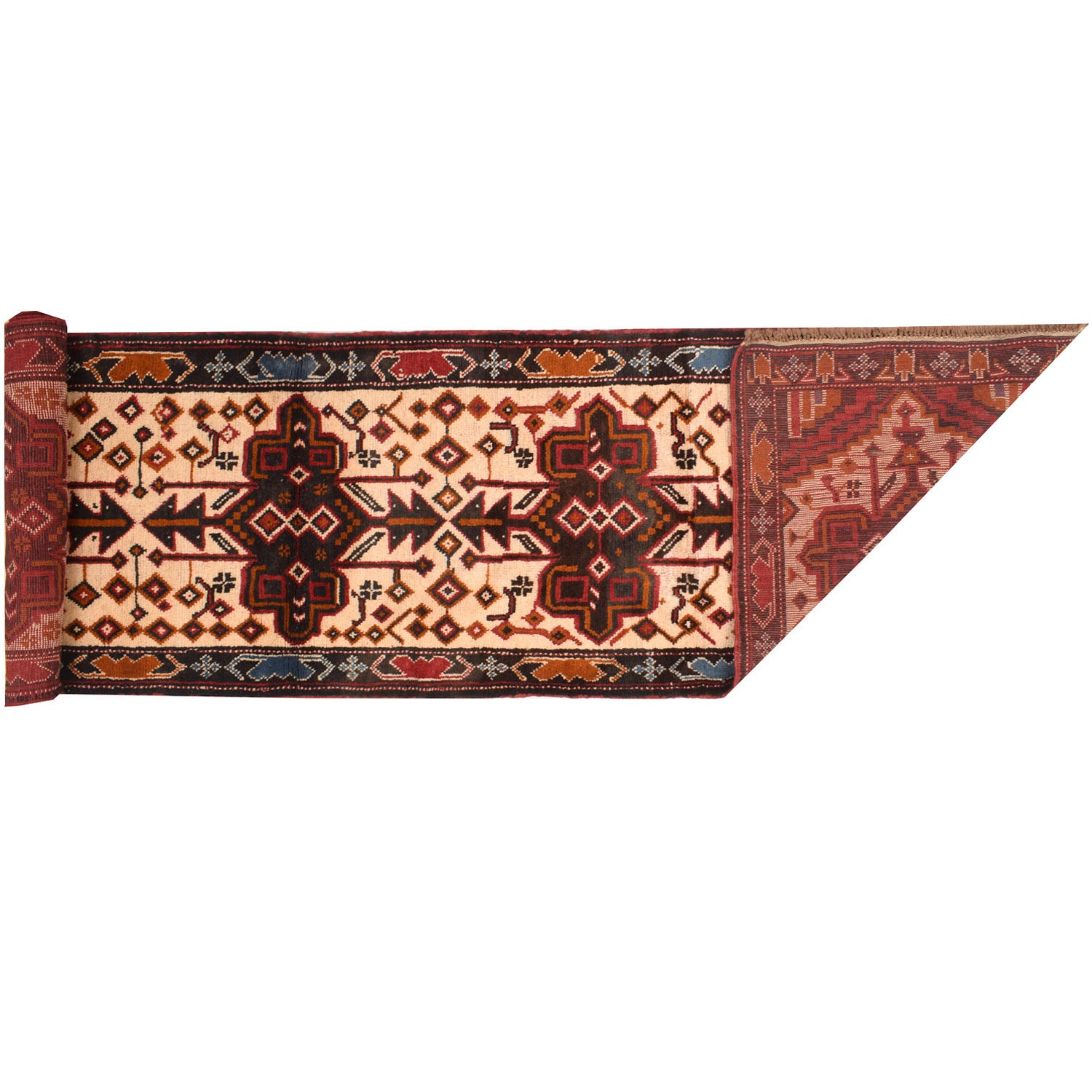 Hand Knotted Baluchi Runner 2' 7 x 12' 3 (ft) - No. 7362