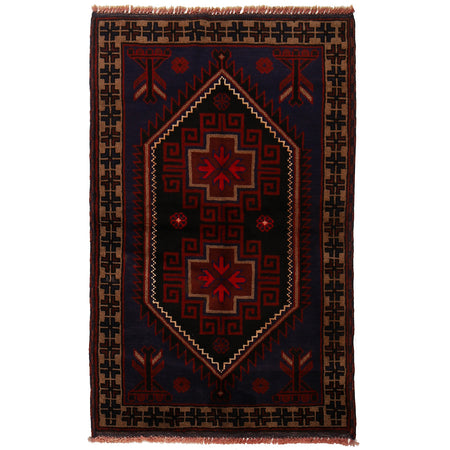 Handmade Baluchi Rug 2' 9 x 4' 4 (ft) - No. B16089