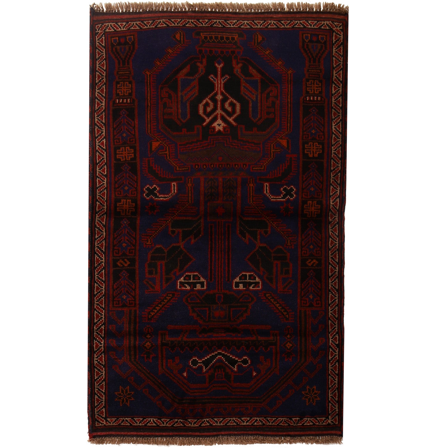 Tribal Baloch Rug 2' 9 x 4' 7 (ft) - No. B16095