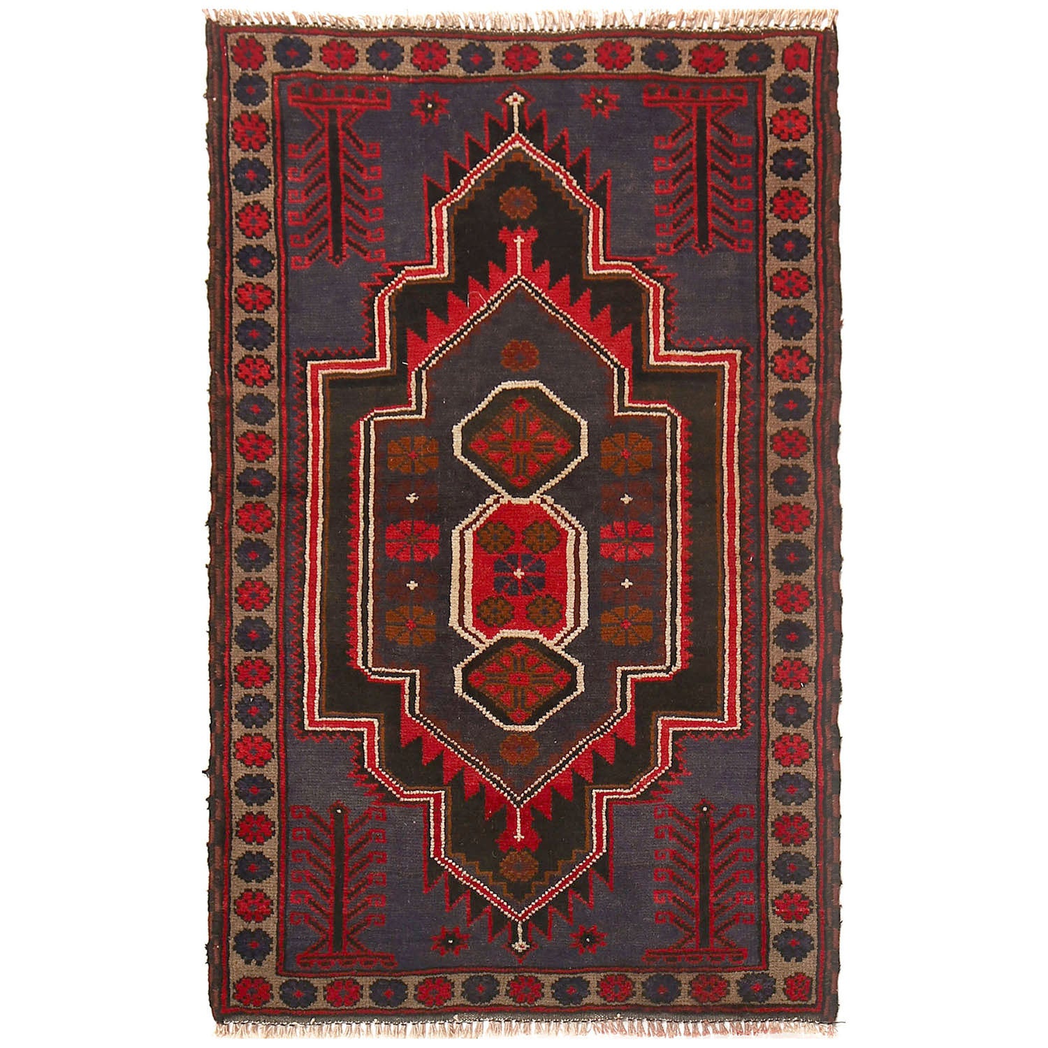 Tribal Baloch Rug 2' 8 x 4' 4 (ft) - No. B16304