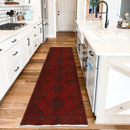 Red Color Khal Mohammadi Runner 2' 6 x 9' 7 (ft) - No. B19925