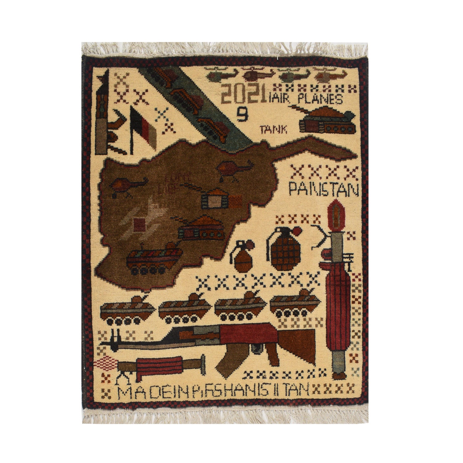 Handmade War Rug 2' 1 x 2' 5 (ft) - No. R15579