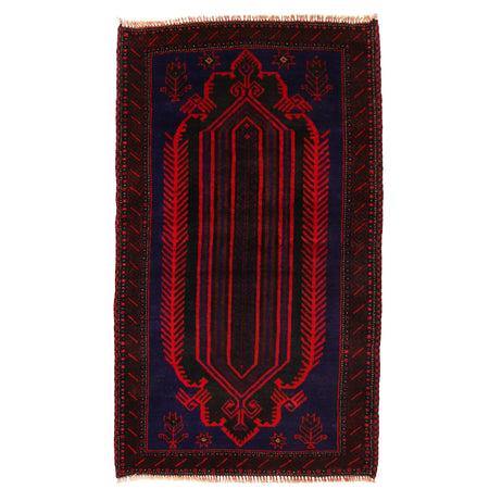 Hand Knotted Baluchi Rug 2' 9 x 4' 5 (ft) - No. B18432