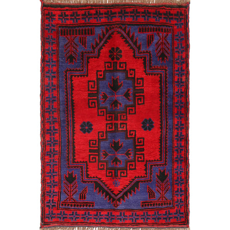 Handmade Baluchi Rug 3' 1 x 4' 4 (ft) - No. B18866