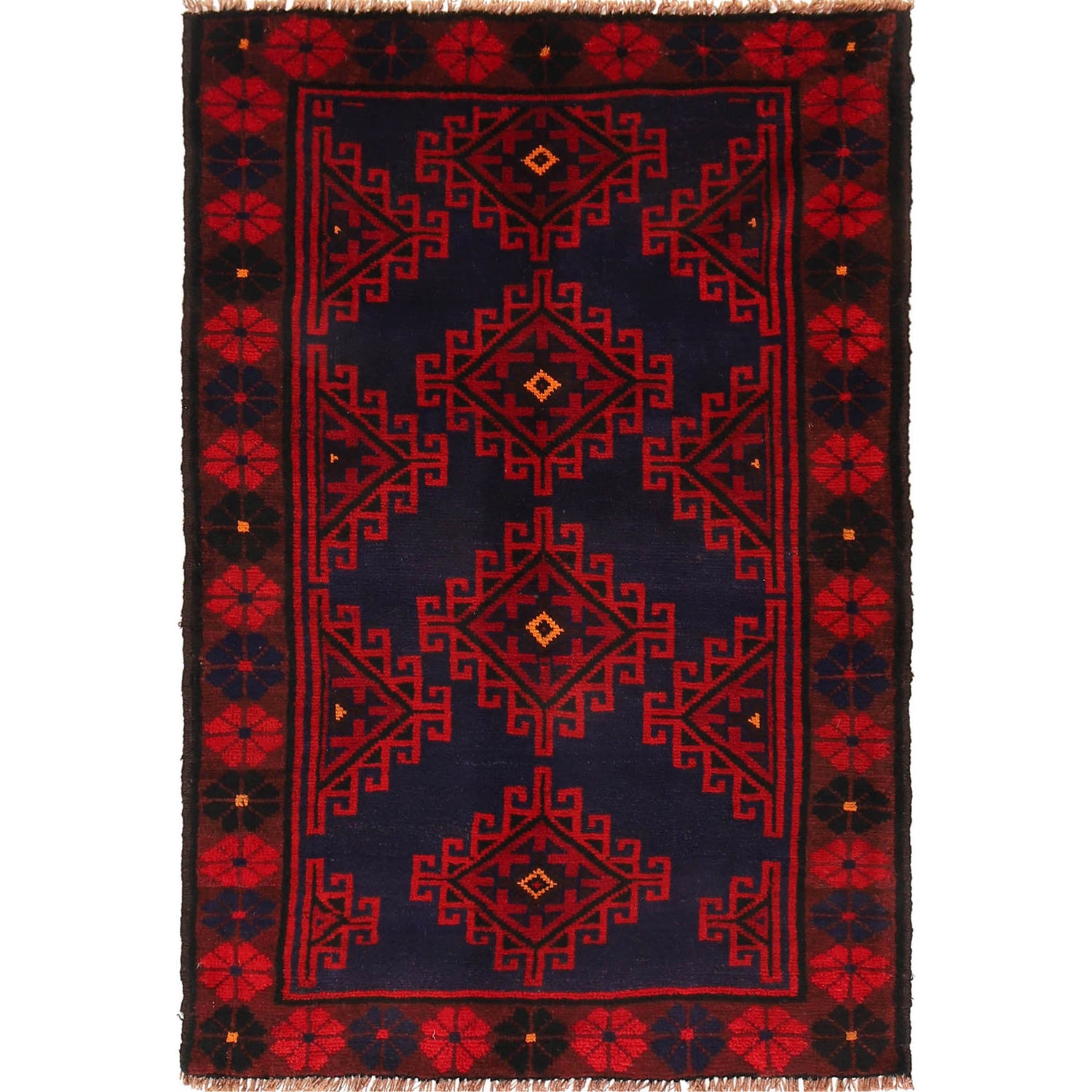 Hand Knotted Baluchi Rug 3' 2 x 4' 8 (ft) - No. B18868
