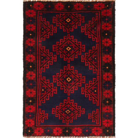 Hand Knotted Baluchi Rug 3' 2 x 4' 8 (ft) - No. B18868