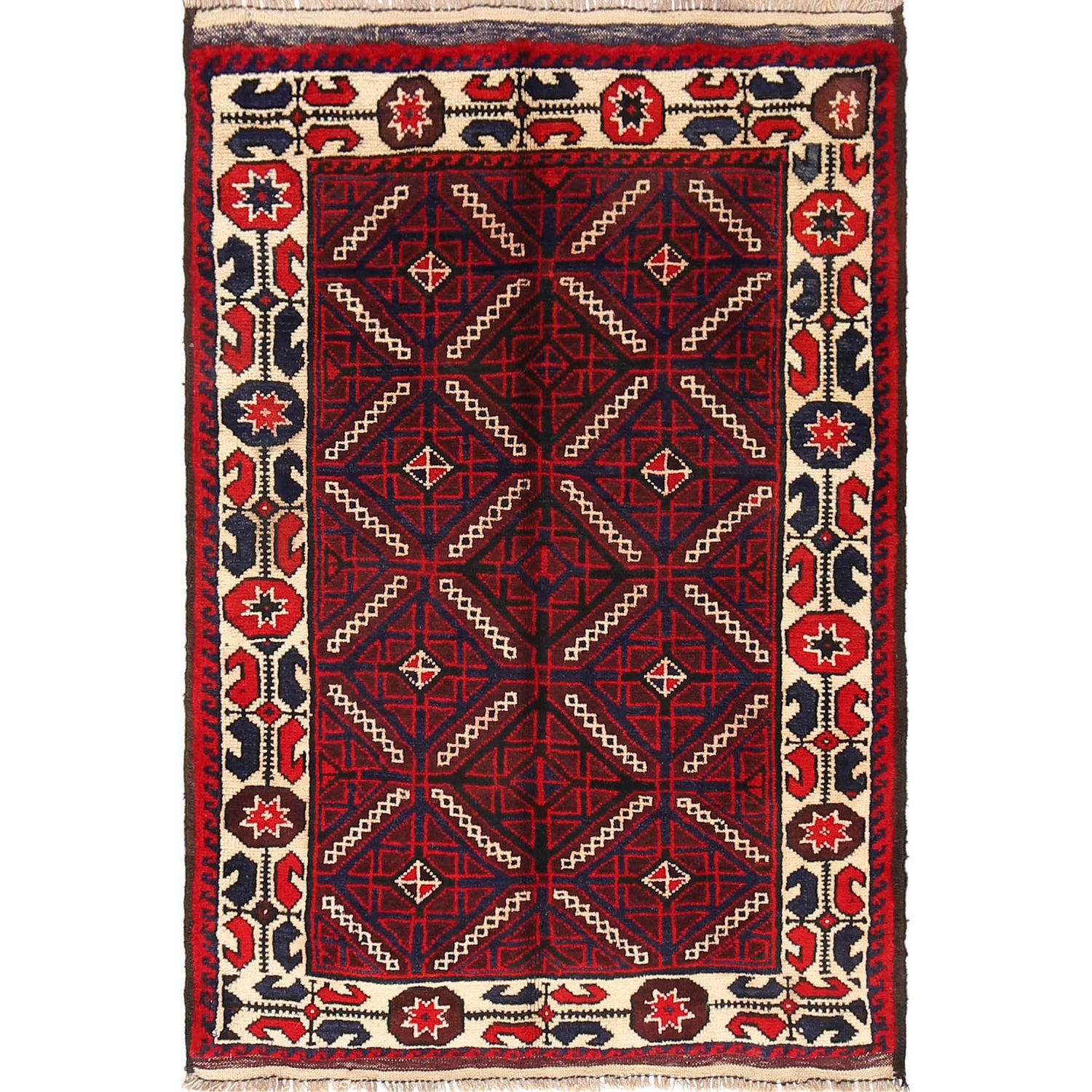 Hand Knotted Baluchi Rug 2' 9 x 4' 0 (ft) - No. B18941
