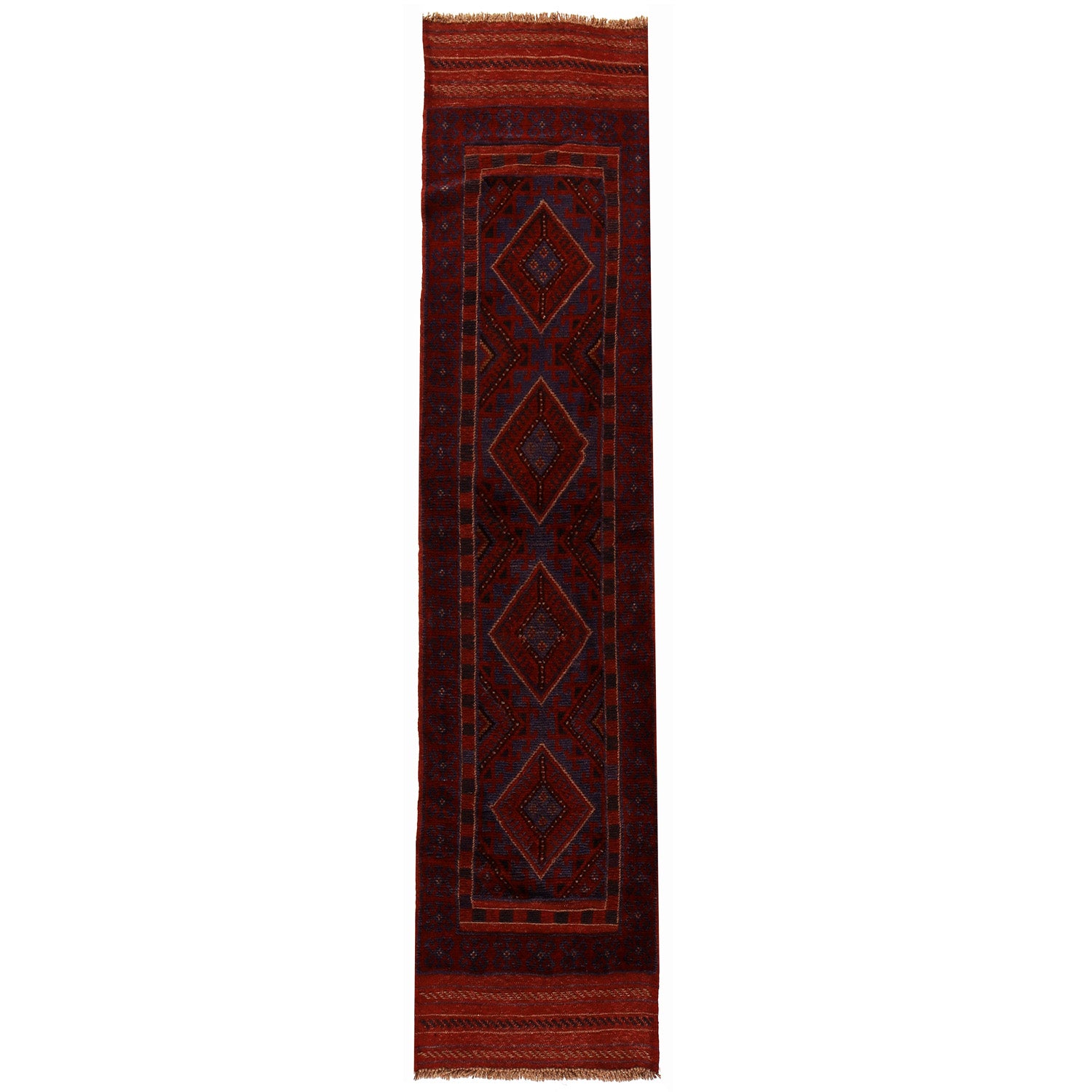 Red Mashwani Short Runner 1' 8 x 8' 0 (ft) - No.W17893