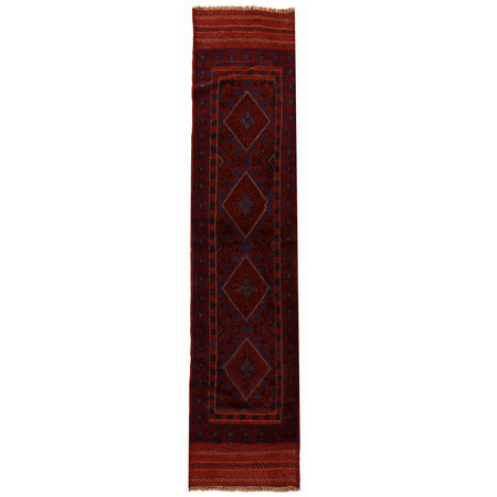 Red Mashwani Short Runner 1' 8 x 8' 0 (ft) - No.W17893