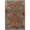 Handmade Vegetable Kilim 3' 4 x 4' 9 (ft) - No. y14814